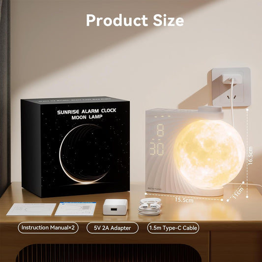 🌙 Multifunction Sunrise Alarm Clock – 10 Light Effects, 10 Nature Sounds, 15 Ringtones