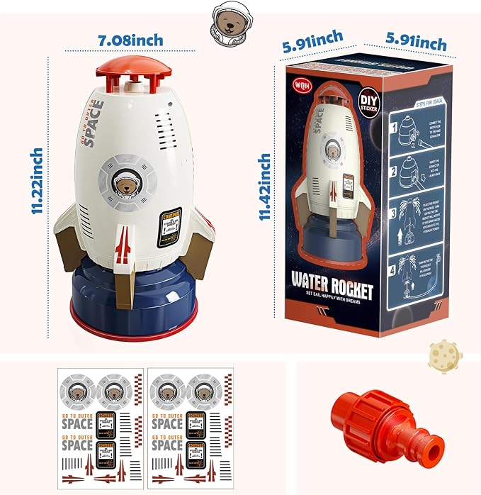 🚀Water Rocket Sprinkler for Kids – Launches 9‑16ft, Spins & Sprays, Perfect for Backyard Summer Play