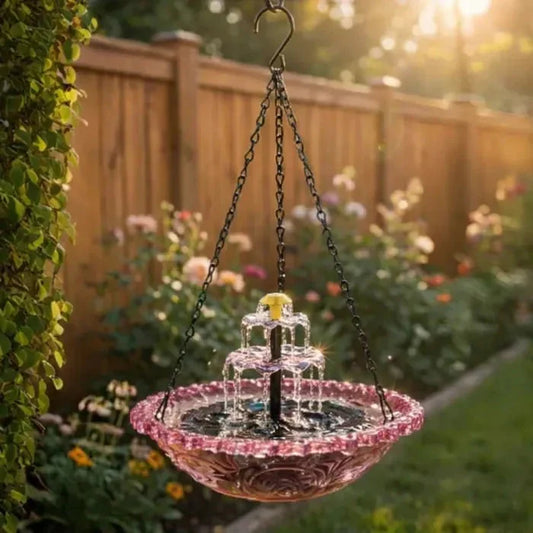 🎐☀Solar Cascade Hanging Bird Bath Fountain