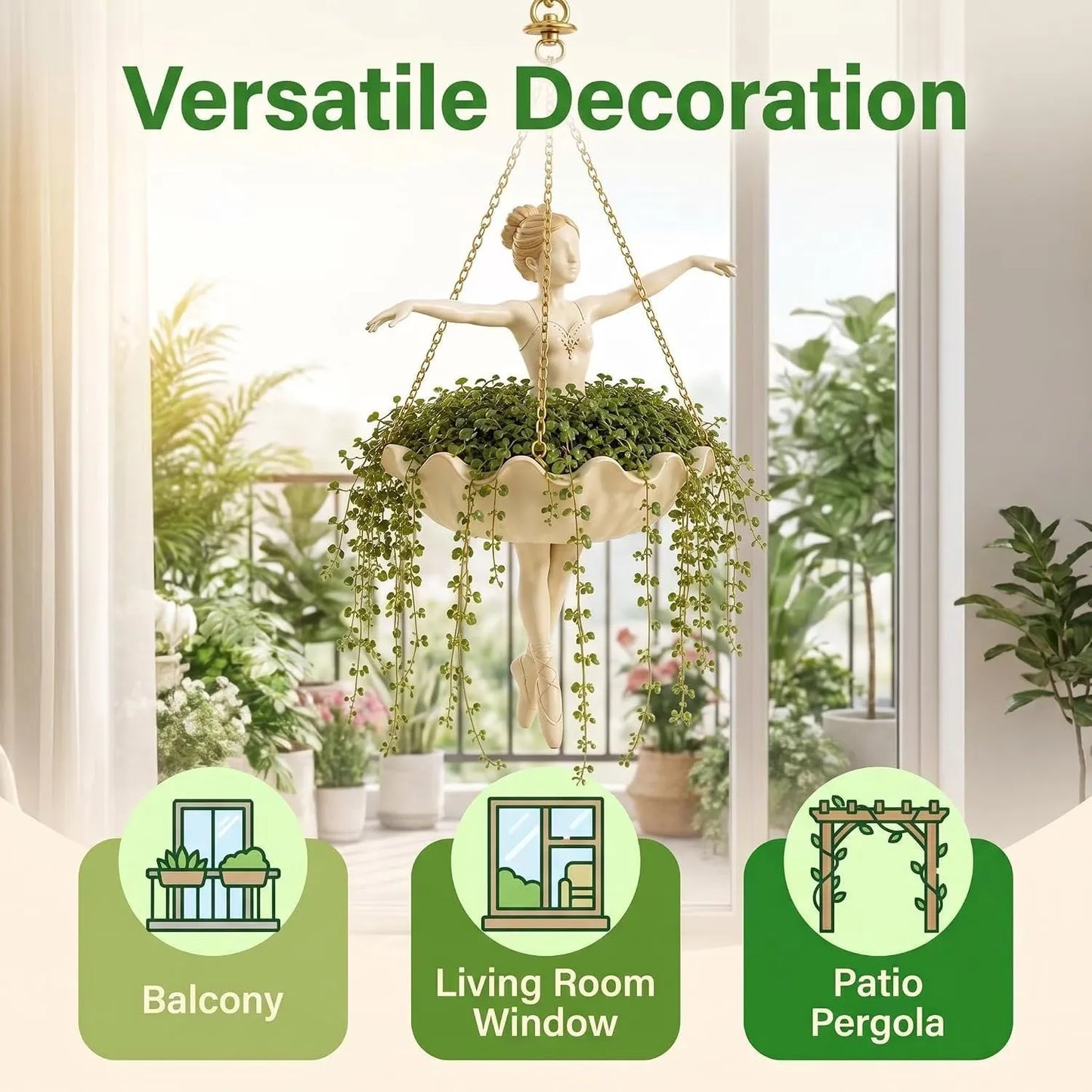 Ballet Dancer Hanging Planter – Graceful Artistry, Living Greenery 🩰🌿