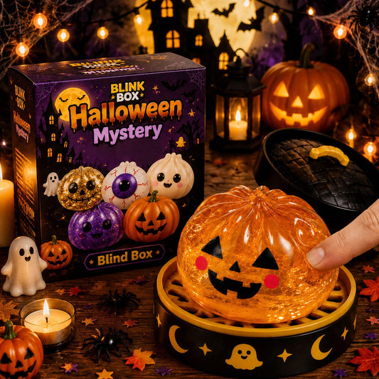 👻 Halloween Glitter Squishy Dumpling Surprise Set – 5 Spooky Styles, Perfect for Party Favors & Rewards