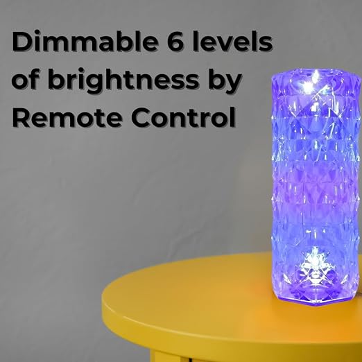 🌹Crystal Rose Table Lamp – Touch Control, 3 Colors, USB-C Rechargeable (2000mAh), Dimmable LED Nightstand Light