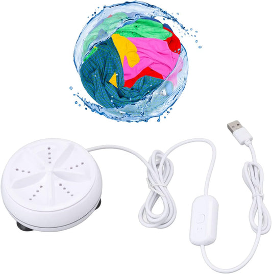 🌀 Portable Ultrasonic Mini Washer – USB Powered, Low Noise, Compact Cleaner for Underwear & Socks