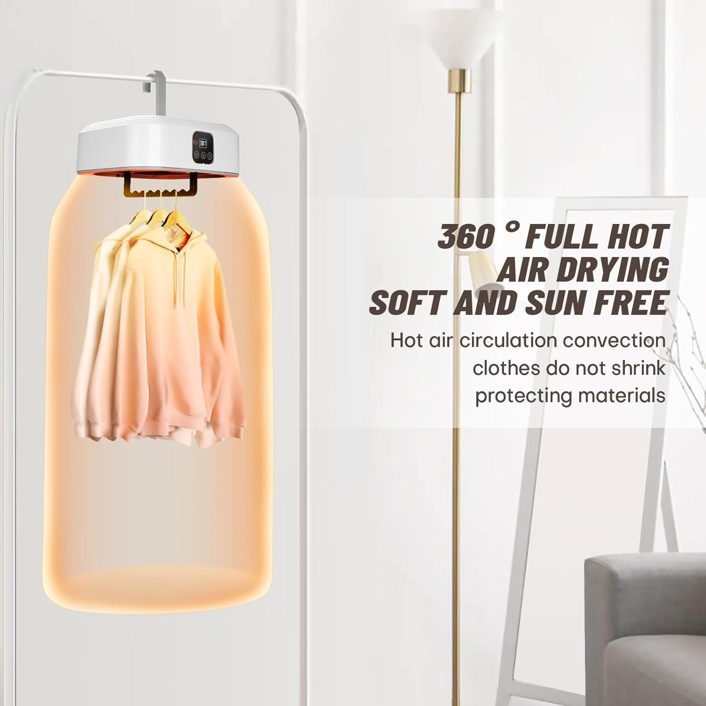 🌀 Portable Foldable Clothes Dryer – Compact, Remote Control, UV Hygiene, Ideal for Travel & Small Spaces