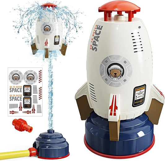 🚀Water Rocket Sprinkler for Kids – Launches 9‑16ft, Spins & Sprays, Perfect for Backyard Summer Play