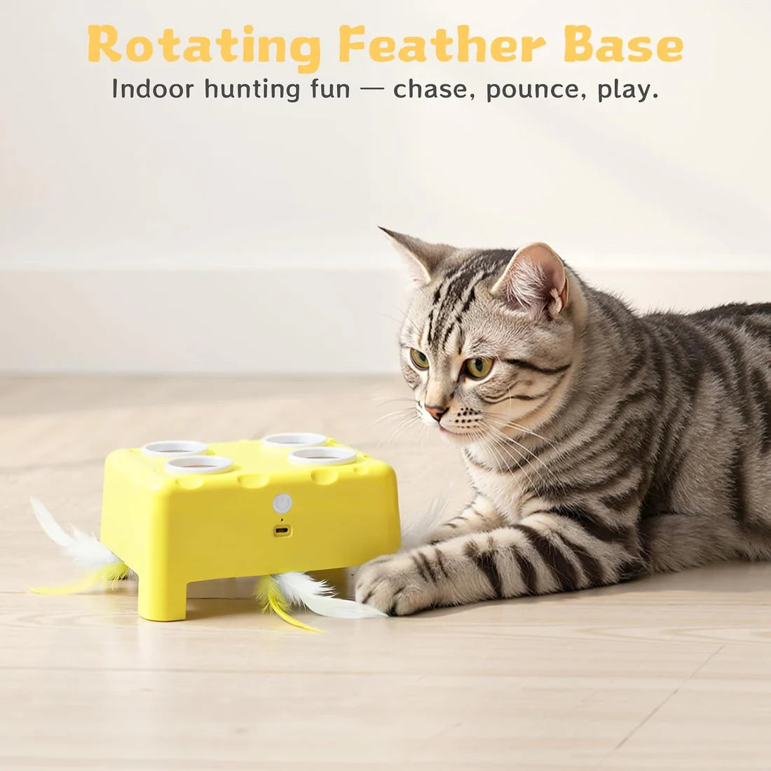 🧀😺Interactive Cat Toy – 3 Modes, 4‑Hole Whack‑a‑Mole