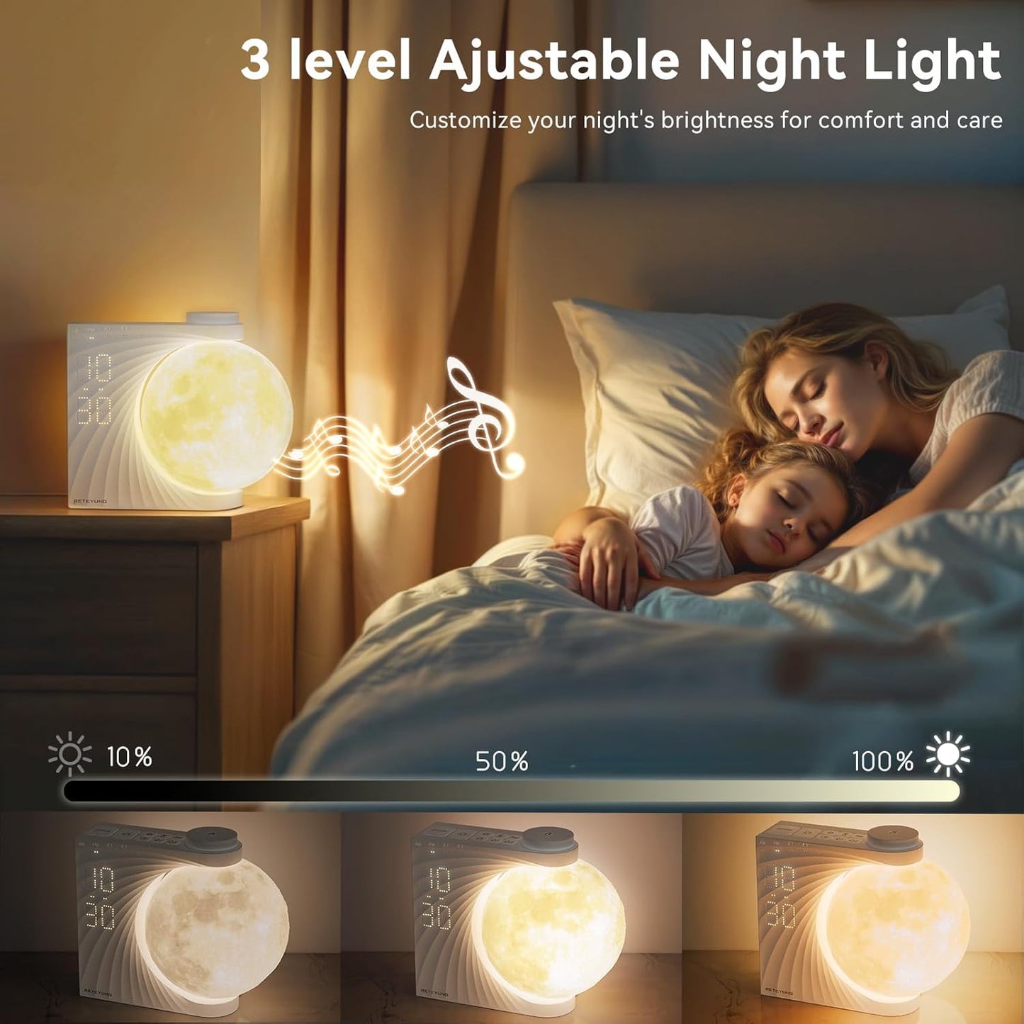 🌙 Multifunction Sunrise Alarm Clock – 10 Light Effects, 10 Nature Sounds, 15 Ringtones