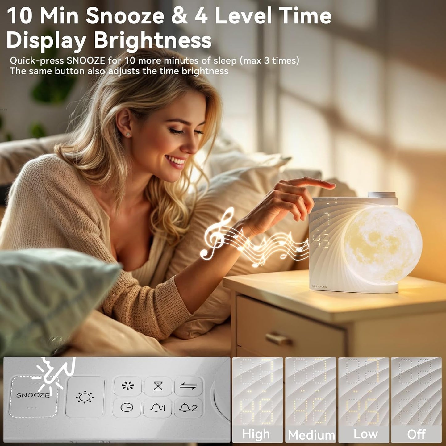🌙 Multifunction Sunrise Alarm Clock – 10 Light Effects, 10 Nature Sounds, 15 Ringtones