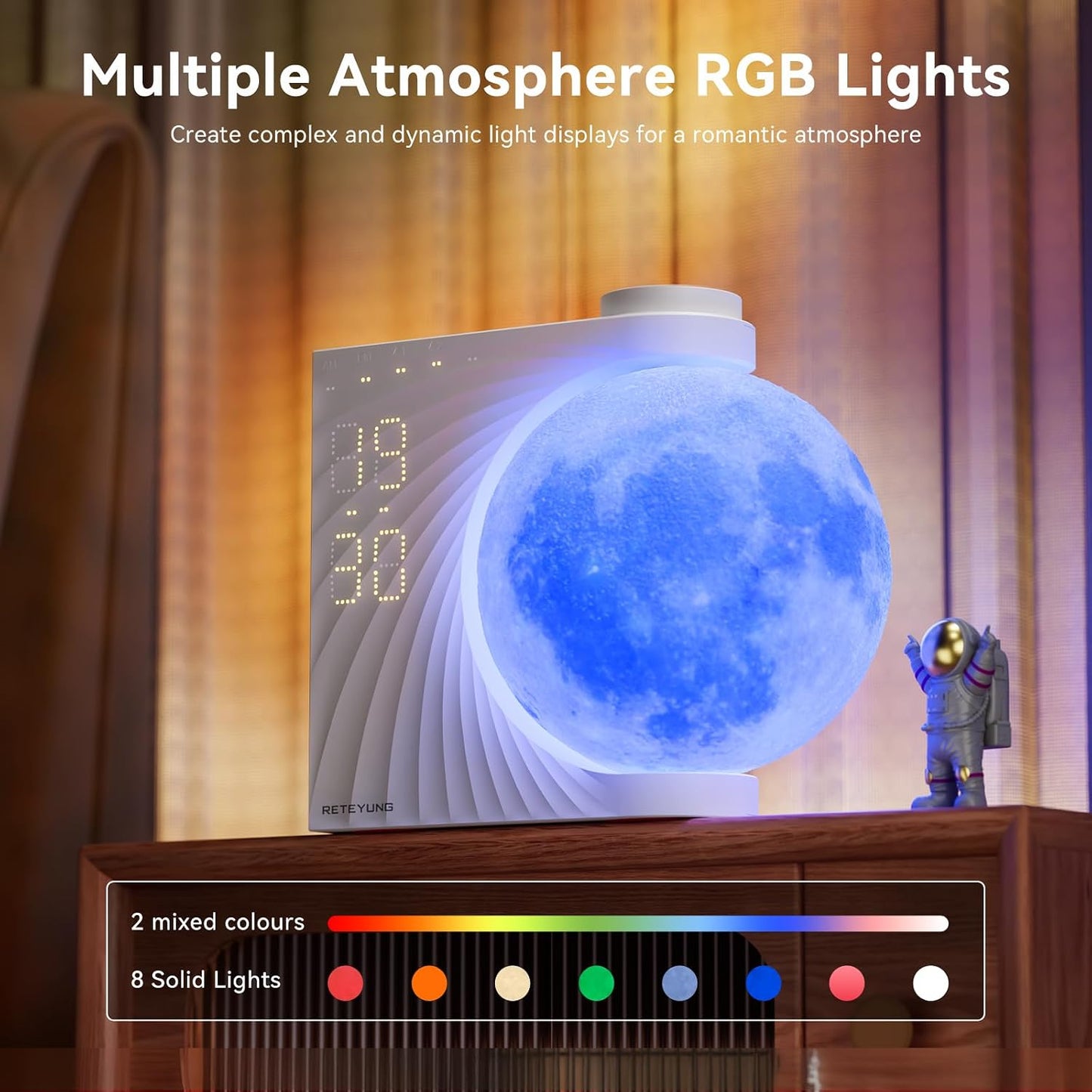 🌙 Multifunction Sunrise Alarm Clock – 10 Light Effects, 10 Nature Sounds, 15 Ringtones
