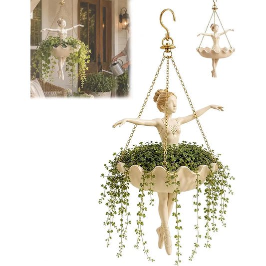 Ballet Dancer Hanging Planter – Graceful Artistry, Living Greenery 🩰🌿