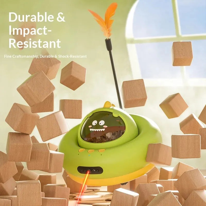 Automatic Laser Cat Toy& Feeder:2-in-1 SmartCompanion for Happy,Healthy Cats