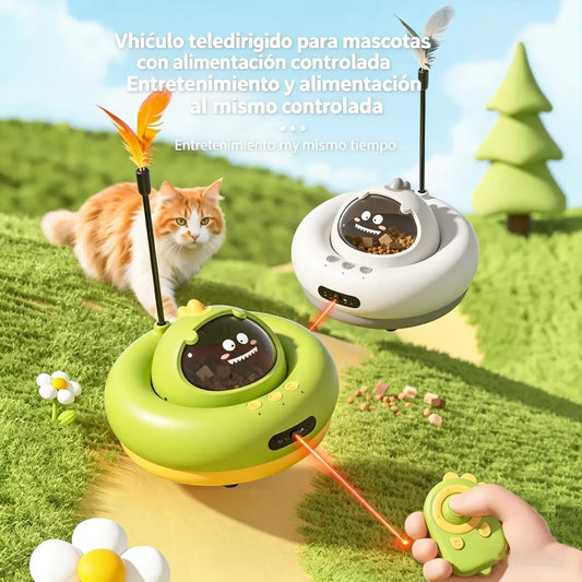 Automatic Laser Cat Toy& Feeder:2-in-1 SmartCompanion for Happy,Healthy Cats