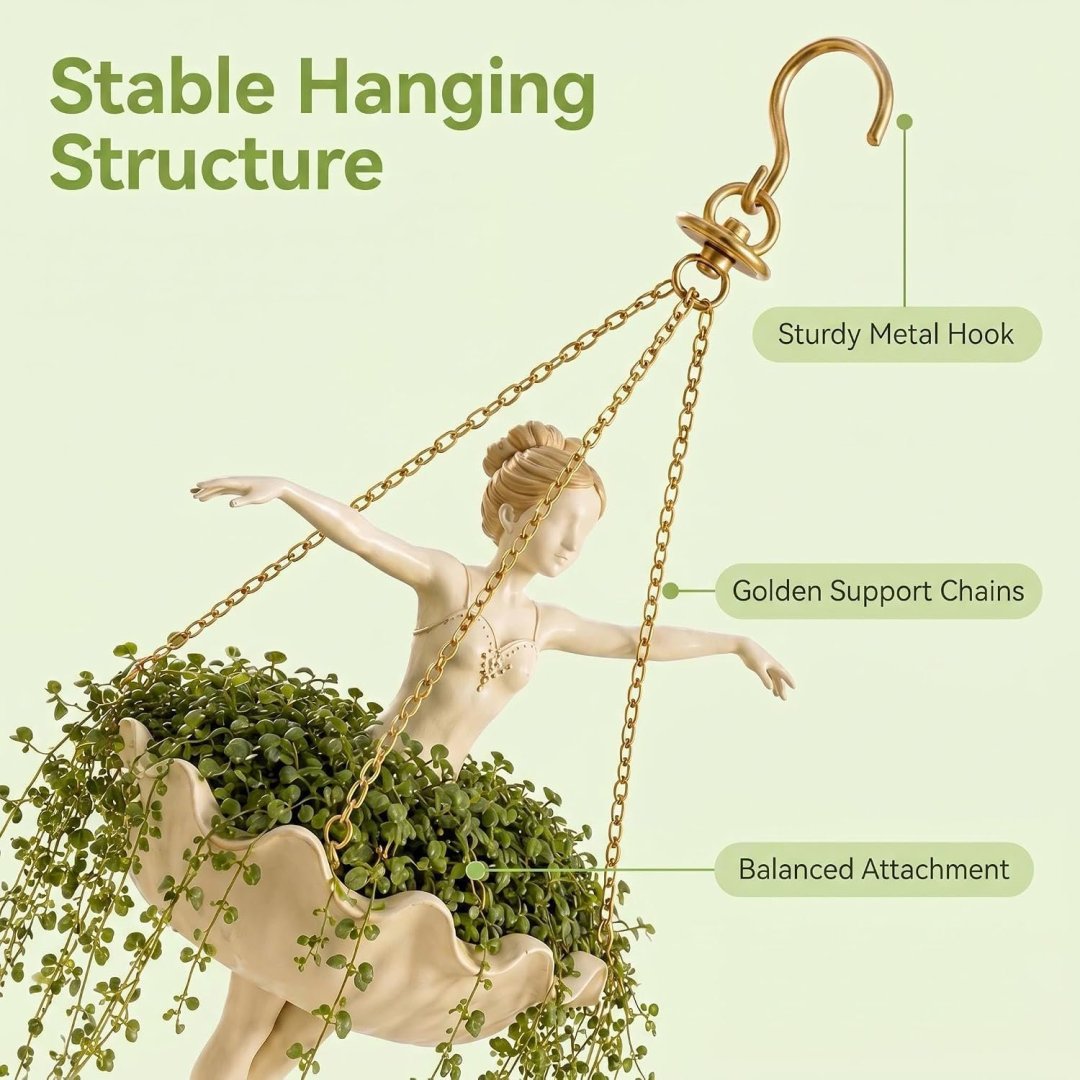 Ballet Dancer Hanging Planter – Graceful Artistry, Living Greenery 🩰🌿