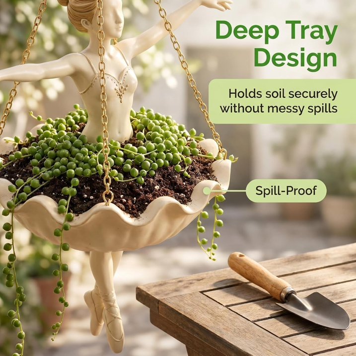 Ballet Dancer Hanging Planter – Graceful Artistry, Living Greenery 🩰🌿