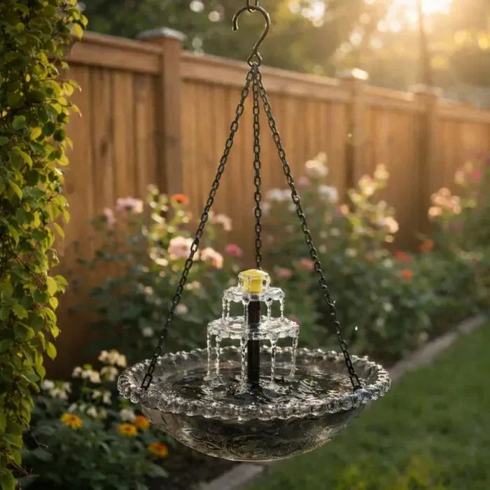 🎐☀Solar Cascade Hanging Bird Bath Fountain