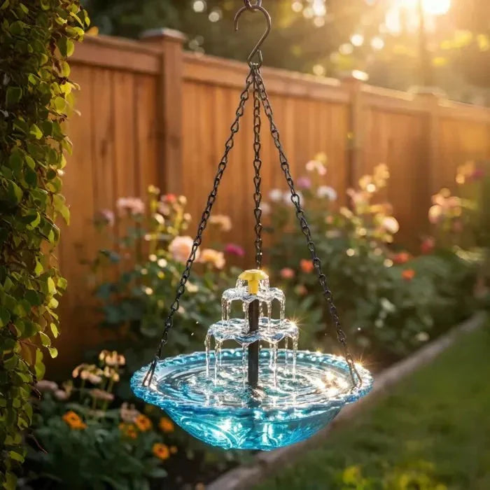 🎐☀Solar Cascade Hanging Bird Bath Fountain