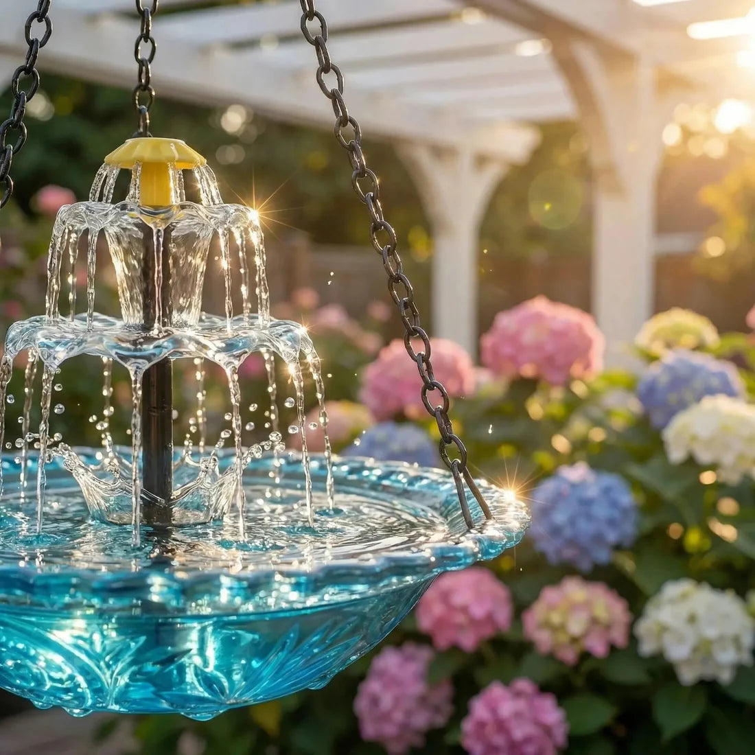 🎐☀Solar Cascade Hanging Bird Bath Fountain