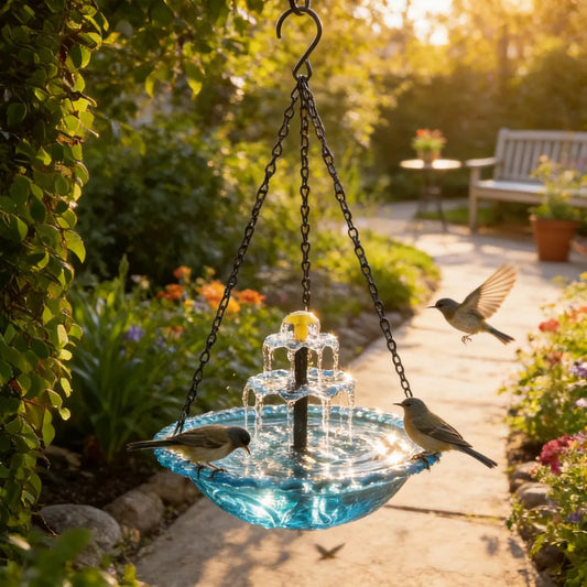 🎐☀Solar Cascade Hanging Bird Bath Fountain