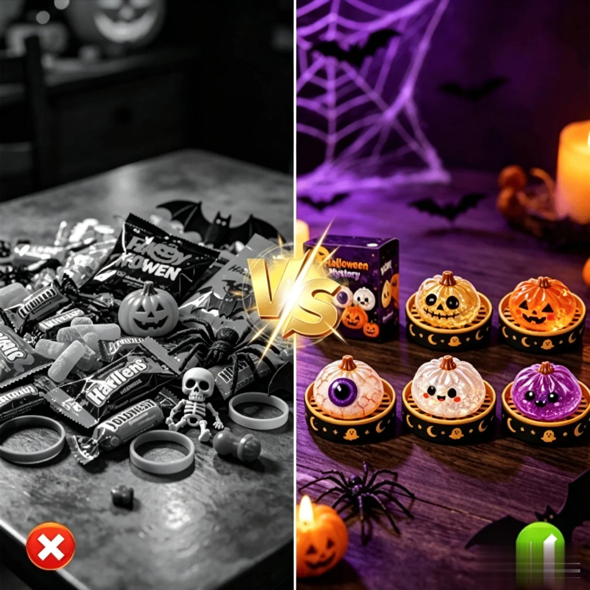 👻 Halloween Glitter Squishy Dumpling Surprise Set – 5 Spooky Styles, Perfect for Party Favors & Rewards
